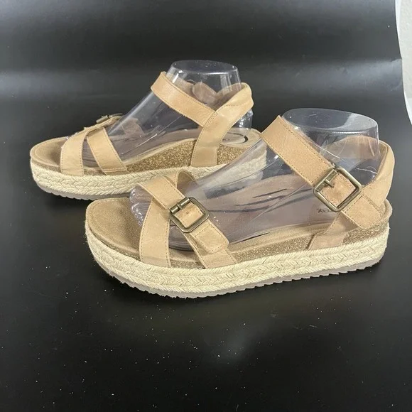 AETREX Leather Paula Arch Support Platform Sandals Espadrille EU 40 US 9-9.5 - Picture 2 of 11